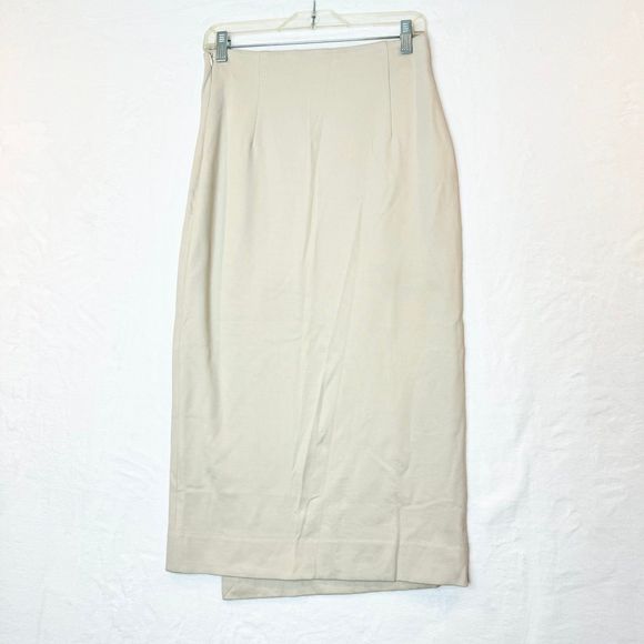 Aritzia Babaton Billy Asymmetrical Waist Button Midi Pencil Skirt side 6 - Picture 3 of 9